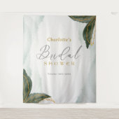 緑エレガント色金ゴールド水彩ブライダルシャワー タペストリー (正面)