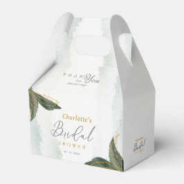 緑エレガント色金ゴールド水彩ブライダルシャワー フェイバーボックス