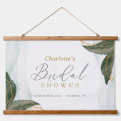 緑エレガント色金ゴールド水彩ブライダルシャワー 吊り下げ型タペストリー (正面)