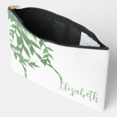 緑エレガント色 アクセサリーポーチ (見開き)