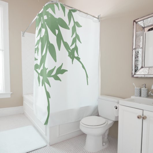 緑エレガント色 シャワーカーテン (インサイチュ)