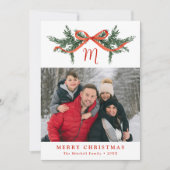 緑エレガント色Red Bowモノグラム写真 シーズンカード (正面)