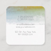 緑エレガント茶自然水色抽象芸術 スクエア名刺 (裏面)