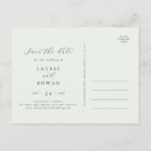 緑エレガント葉書を保存する インビテーションポストカード (裏面)