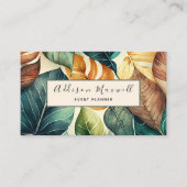 緑エレガント葉植物学 名刺 (正面)