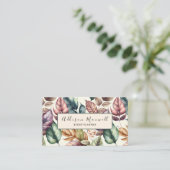 緑エレガント葉植物学 名刺 (スタンド正面)