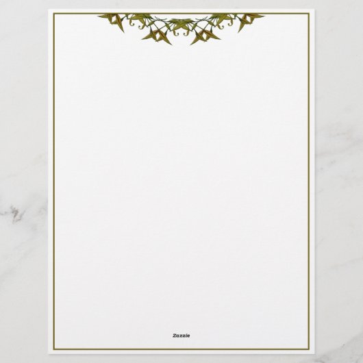 緑エレガント葉 レターヘッド (裏面)