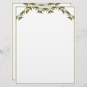 緑エレガント葉 レターヘッド (正面/裏面)