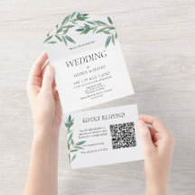 緑エレガント葉QRコード