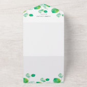 緑エレガント葉QRコード オールインワン招待状 (外側)