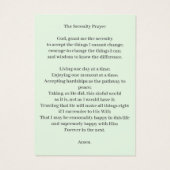 緑エレガント葬記念祈りの言葉カード (裏面)