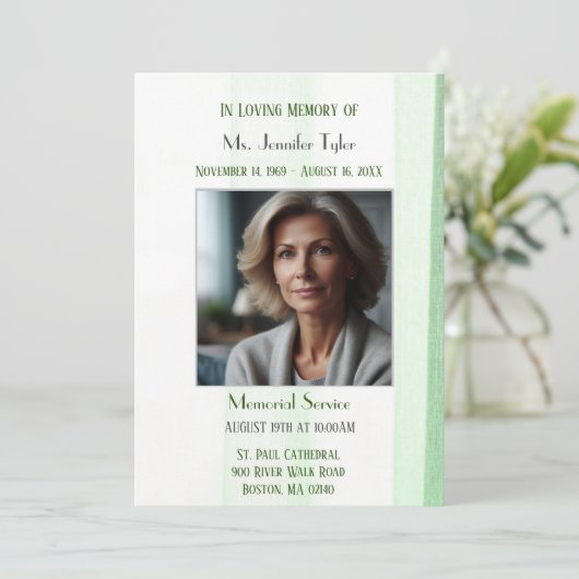 緑エレガント葬追悼式 招待状 (スタンド正面)