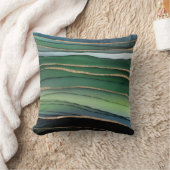 緑エレガント金ゴールドグリッター勾配抽象芸術 クッション (ブランケット)