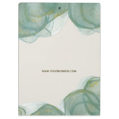 緑エレガント金ゴールドグリッター水色 クリップボード (裏面)