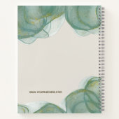 緑エレガント金ゴールドグリッター水色 ノートブック (裏面)