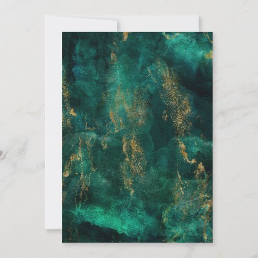 緑エレガント金ゴールド水彩ブライダルシャワー 招待状 (裏面)