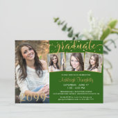 緑エレガント金ゴールド4写真紙吹雪研究科 招待状 (スタンド正面)