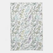 緑エレガント青の植物色 キッチンタオル (縦)