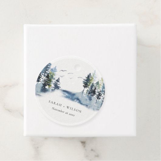 緑エレガント青松の森の鳥の結婚数 フェイバータグ (インサイチュ)