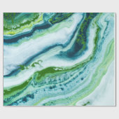 緑エレガント青白大理石テクスチャ ラッピングペーパー (フラット)