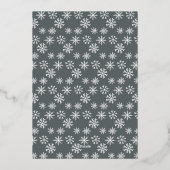 緑エレガント青赤フローラクリスマスリース 箔招待状 (裏面)