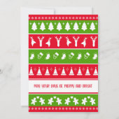 緑エレガント非カラフル写真クリスマスセーター シーズンカード (裏面)