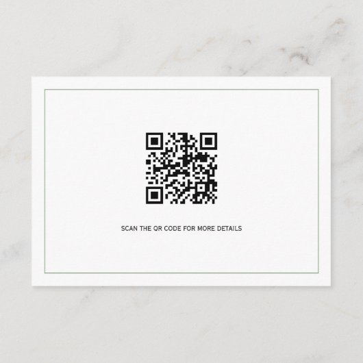 緑エレガント頂モノグラ結婚ム詳細 エンクロージャーカード (裏面)