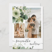 緑エレガント5フォトコラージュ素朴結婚ズ 招待状 (裏面)
