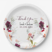 緑エレガント、オレンジ、赤、ワイン赤の赤のシャワー ペーパープレート (正面)