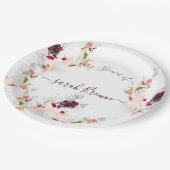 緑エレガント、オレンジ、赤、ワイン赤の赤のシャワー ペーパープレート (アングル)