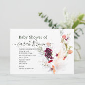 緑エレガント、オレンジ、赤、ワイン赤の赤のシャワー 招待状 (スタンド正面)