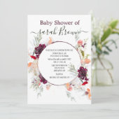 緑エレガント、オレンジ、赤、ワイン赤の赤のシャワー 招待状 (スタンド正面)