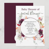 緑エレガント、オレンジ、赤、ワイン赤の赤のシャワー 招待状 (正面/裏面)