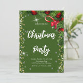 緑エレガント、ダイヤモンド、クリスマスツリー 招待状 (スタンド正面)