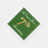 緑エレガント、フェイク金ゴールド第7誕生日、名前をカスタムする スタンダードランチョンナプキン (角)