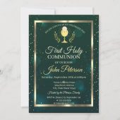 緑エレガント、星の最初の聖餐式 招待状 (正面)