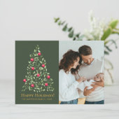 緑エレガント&赤金ゴールド植物群写真 シーズンカード (スタンド正面)