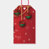 緑エレガント、赤、金ゴールドクリスマス ギフトタグ (裏面)