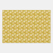 緑エレガント、赤、黄金のクリスマスパターン ラッピングペーパーシート (正面3)