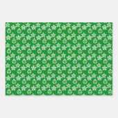 緑エレガント、赤、黄金のクリスマスパターン ラッピングペーパーシート (正面2)