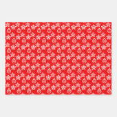 緑エレガント、赤、黄金のクリスマスパターン ラッピングペーパーシート (正面)