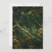 緑エレガント|金ゴールド大理石新年イブパーティー 招待状 (裏面)