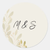 緑エレガントT字ソフトグリーンパーソナライズされた ラウンドシール (正面)