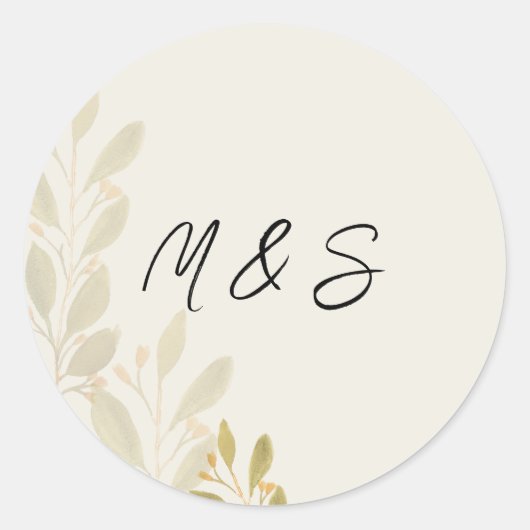 緑エレガントT字ソフトグリーンパーソナライズされた ラウンドシール (正面)