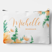 緑オエレガントレンジ素朴ワイルドフラワーズ アクセサリーポーチ (裏面)