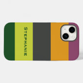 緑オカラフルレンジブラウン抽象芸術ストライプ名 Case-Mate iPhoneケース (裏面 (横))