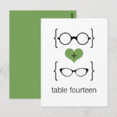 緑オタク系の眼鏡テーブル番号葉書 ポストカード (正面/裏面)