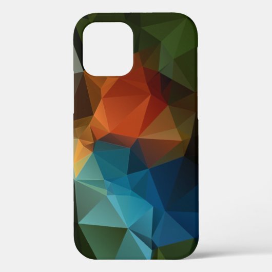 緑オレンジブルー抽象芸術角錐パターン Case-Mate iPhoneケース (裏面)