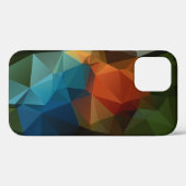 緑オレンジブルー抽象芸術角錐パターン Case-Mate iPhoneケース (裏面 (横))