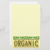 緑オーガニックことわざとヴィンテージリーフ縁どStat 便箋 (正面/裏面)